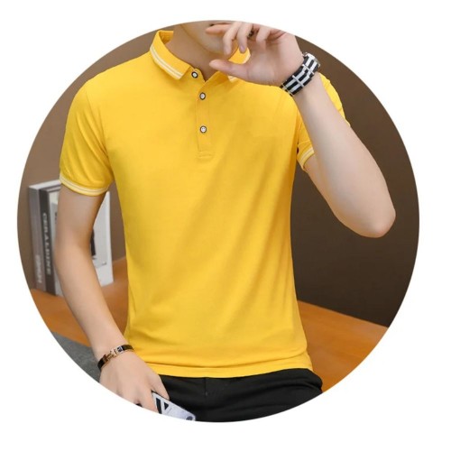 Men's Polo Yellow Color T-Shirts & Short Sleeve |image