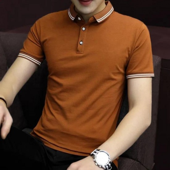 Men's Polo Brown Color T-Shirts & Short Sleeve |image