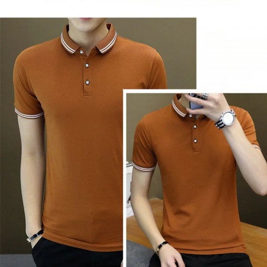 Men's Polo Brown Color T-Shirts & Short Sleeve |image