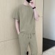 Men's Short Sleeve Ice Silk Leisure Tracksuits - Green |image