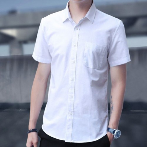 Korean Style Slim Fit Long Sleeve Shirt - White |image