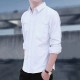 Korean Style Slim Fit Long Sleeve Shirt - White 