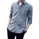 Korean Style Slim Fit Long Sleeve Shirt - Grey |image