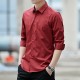 Men Classic Fit Long Sleeve Wrinkle Free Button Shirt - Red