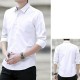 Men Classic Fit Long Sleeve Wrinkle Free Button Shirt - White |image