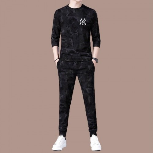 Trendy Workwear Loose Fit Sports Two-Piece Tracksuit - Black |image