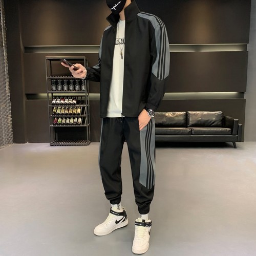Classic Men's 2-Piece Athletic Tracksuit - Black |image