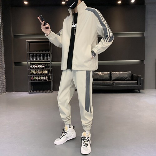 Classic Men's 2-Piece Athletic Tracksuit - White |image
