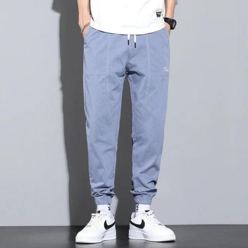 High-Quality Loose Thick Cargo Jogger Pants - Blue |image