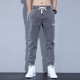 High-Quality Loose Thick Cargo Jogger Pants - Grey |image