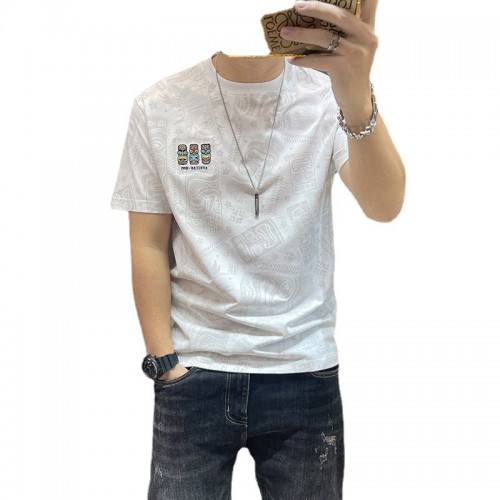 Luxury Style Korean Version High-Quality Casual T-Shirt - White |image