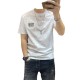 Luxury Style Korean Version High-Quality Casual T-Shirt - White |image