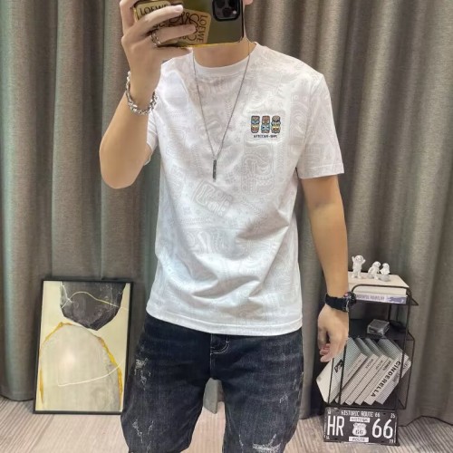 Luxury Style Korean Version High-Quality Casual T-Shirt - White |image