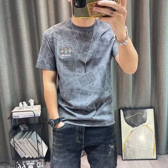Luxury Style Korean Version High-Quality Casual T-Shirt - Grey |image