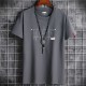 New Korean Style Men's Short-Sleeved Cotton T-Shirt  - Dark Grey
