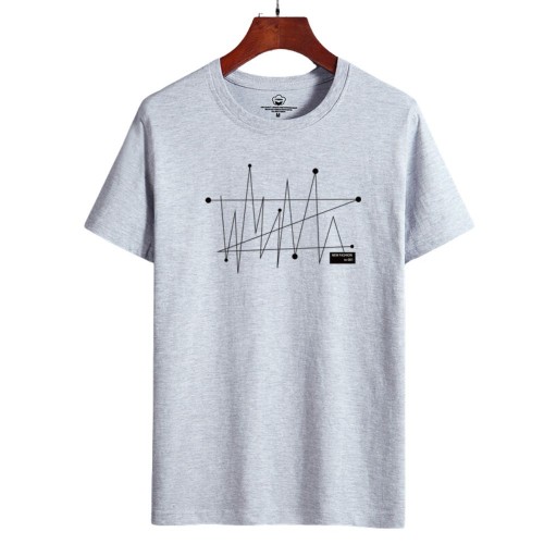 New Korean Style Men's Short-Sleeved Cotton T-Shirt - Grey |image