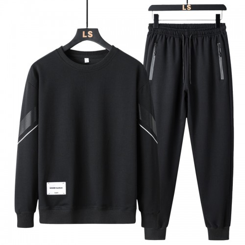 Stylish Men's Tracksuit Casual & Sporty Two-Piece Set - Black |image