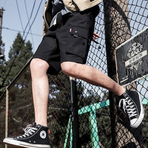 Men's Trendy Cargo Shorts With Multi Pocket - Black |image