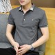 Men's Short Sleeve Polo Shirt Casual Loose Large Solid - Dark Grey |image