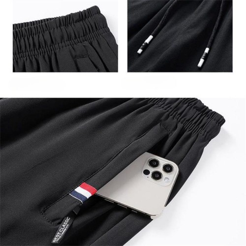 Men's Sweatpants Sportswear Elastic Waist Casual Cotton - Black |image