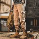 Men's Cargo Work Pants With Jogger Fit - Biege |image