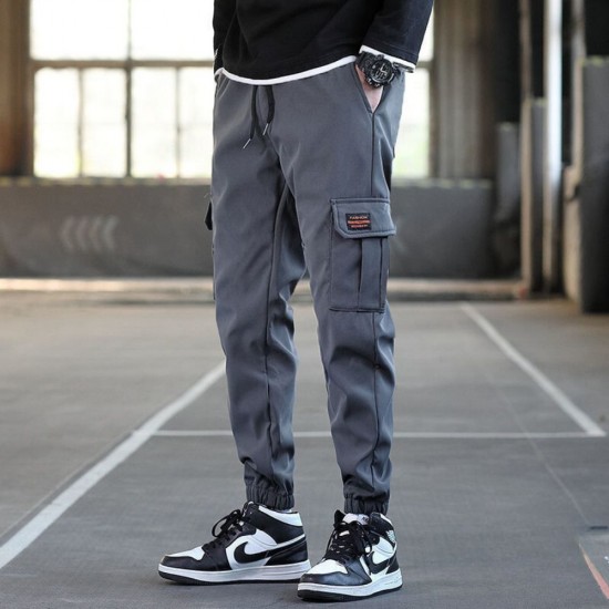 Men's cargo jogger work pants in a comfortable jogger fit with multiple pockets for work essentials. Men's Cargo Work Pants With Jogger Fit - Dark Grey |image