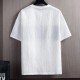 Men's Round Neck T-shirt Short Sleeve Korean Style - White |image