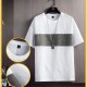 Men's Round Neck T-shirt Short Sleeve Korean Style - White |image