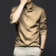  Men's Long Sleeved Business High-End ice silk shirts - Brown