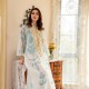 Women Muslim Exquisite Embroidery Long Sleeve Maxi Dress - Light Blue |image