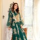 Casual V-neck Color contrast Embroidery Regular sleeve Maxi Dress - Green |image