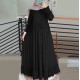 Muslim Long Puff Sleeve Ruffled Dresses For Women - Black |image