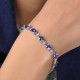 Tanzanite and Diamond Bracelet in Sterling Silver - Blue |image