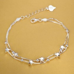 925 Sterling Silver Beautiful Stars Bracelets For Women