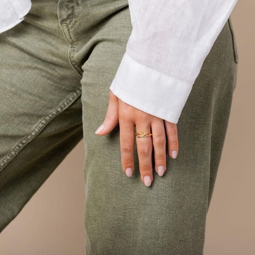 14k Gold Plated Open Twist Ring For Women |image