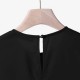 Muslim Women Two Piece Suit Long Sleeved O-Neck Casual Shirt - Black |image
