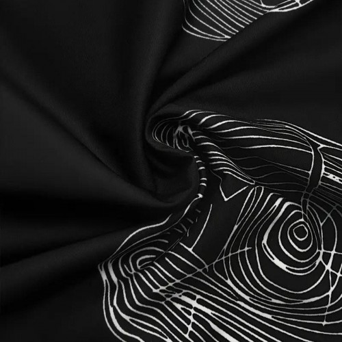 Cream Checkered Maxi Shirt Dress with Contrast Collar and Pockets - Black |image