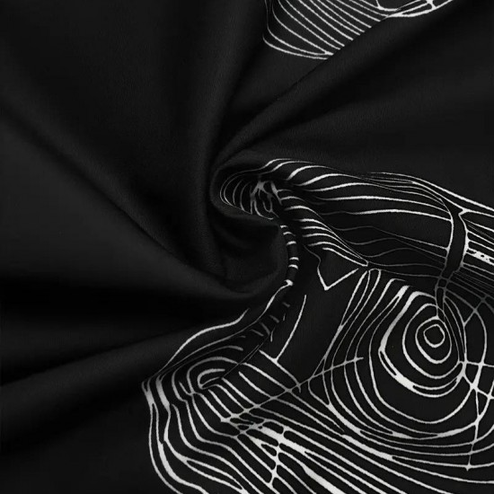 Cream Checkered Maxi Shirt Dress with Contrast Collar and Pockets - Black |image