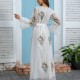 Women's Cross-Border Muslim Evening Sequin Embroidery Dress - White |image