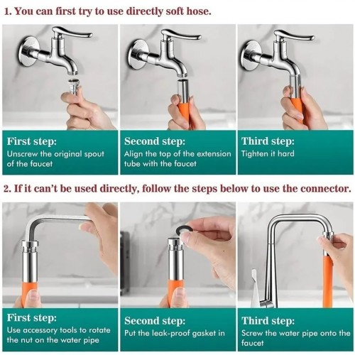 Universal Extender 360° Rotation Water Saving Tap - Adjustable Faucet Extender |image