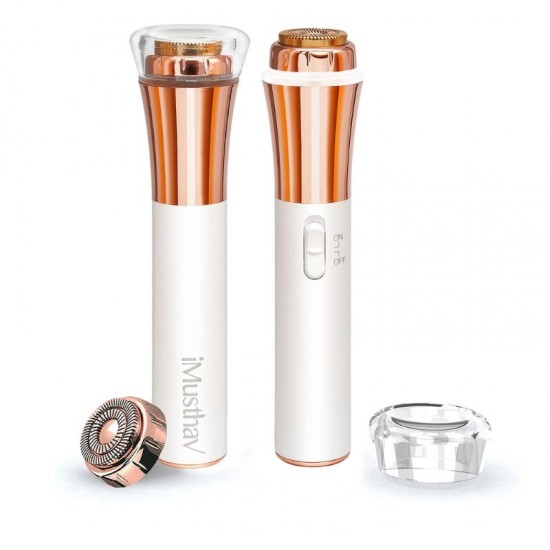 Professional Facial Hair Remover with 18K Gold-Plated Head - White |image