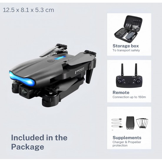 E99 4K Dual Camera Drone with LED Light for Adults Folding Quadcopter Toy with Altitude Hold Headless Mode |image