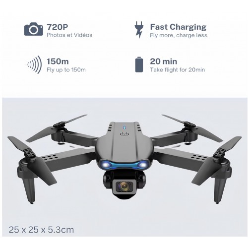 E99 4K Dual Camera Drone with LED Light for Adults Folding Quadcopter Toy with Altitude Hold Headless Mode |image