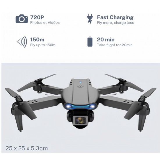 E99 4K Dual Camera Drone with LED Light for Adults Folding Quadcopter Toy with Altitude Hold Headless Mode |image