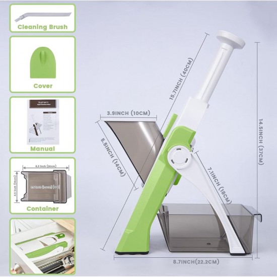 SupMaKin Safe Mandoline Slicer Upright Vegetable Potatoes Slicer Chopper Julienne + Dicer Thickness Adjuster For Kitchen |image