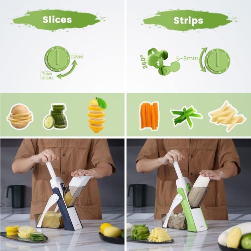 SupMaKin Safe Mandoline Slicer Upright Vegetable Potatoes Slicer Chopper Julienne + Dicer Thickness Adjuster For Kitchen |image