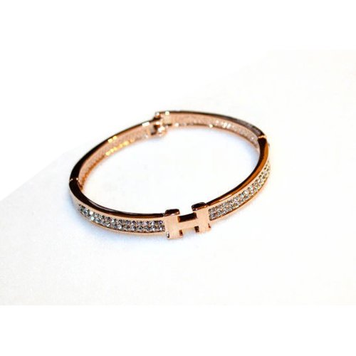 Women Gold Plated with Letter H Diamonds Crystals Bracelet |image