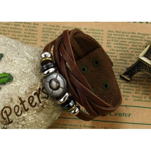 Handmade Brown Leather Fashion Bracelet |image
