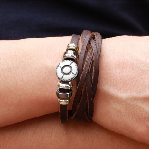 Handmade Brown Leather Fashion Bracelet |image