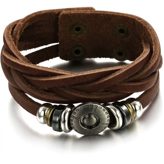 Handmade Brown Leather Fashion Bracelet |image